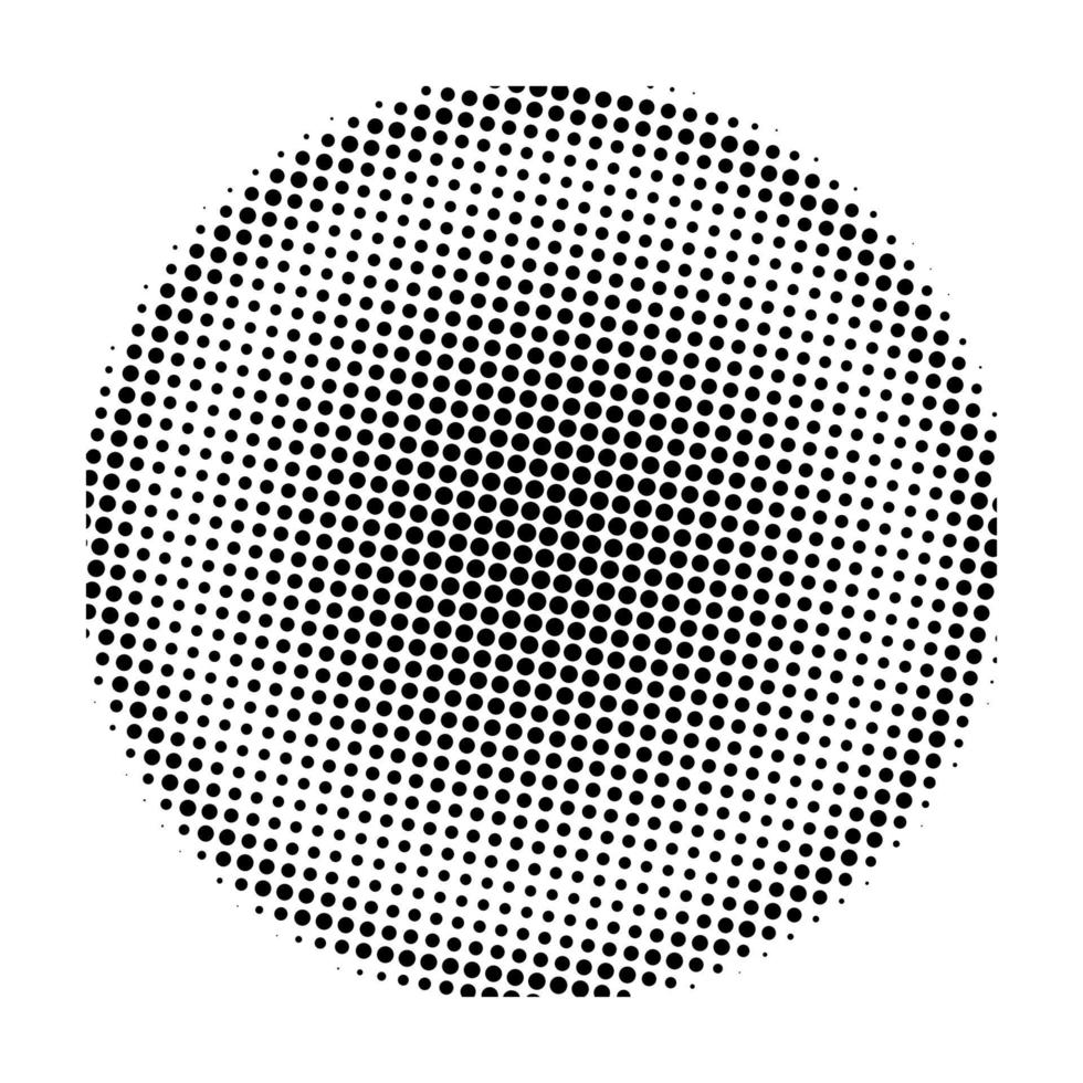 Halftone round element isolated on white background. Radial concentric circle. vector