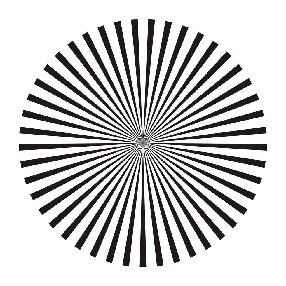 Star, round element, halftone rays isolated on white background. Black logo. Geometric shape. vector