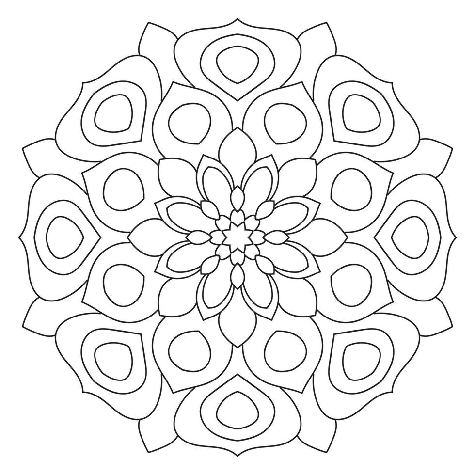 lindo mandala. flor ornamental redonda del doodle aislada en el fondo blanco. ornamento decorativo geométrico en estilo étnico oriental. vector