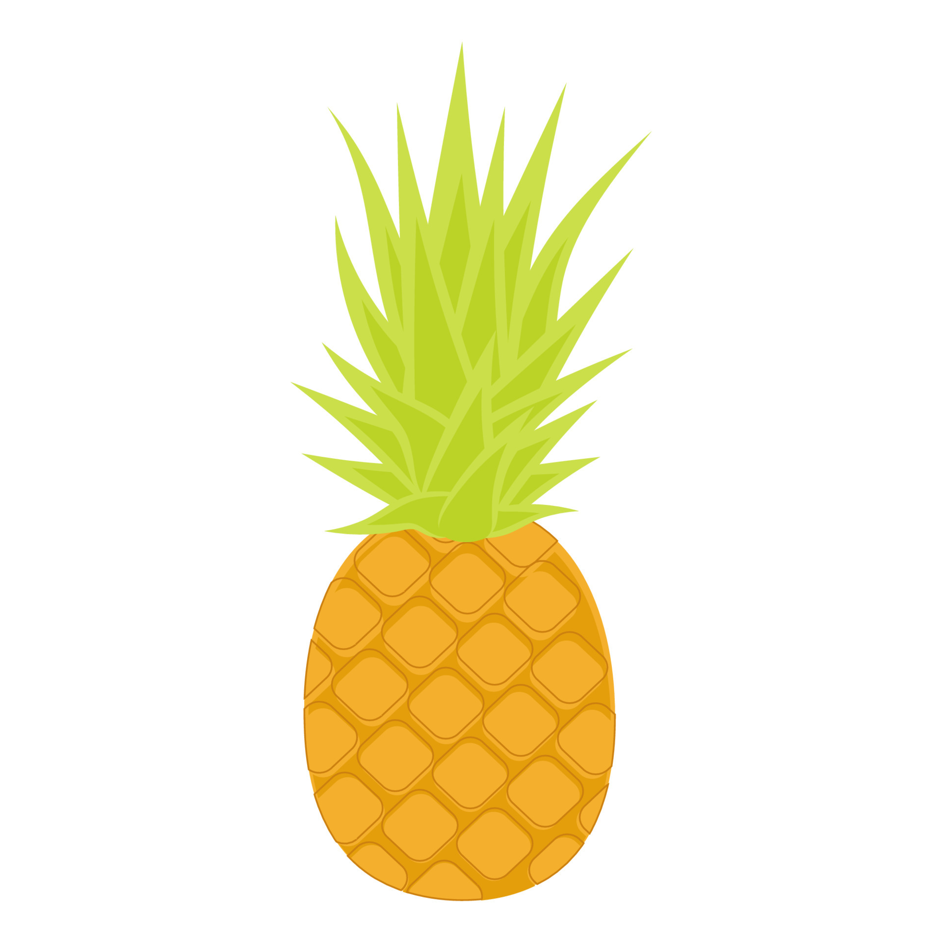 Pineapple isolated on white background. Cartoon pineapple. 5898163 Vector  Art at Vecteezy