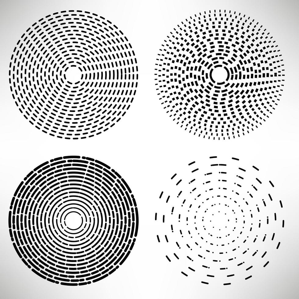 Halftone round elements isolated on white background. vector