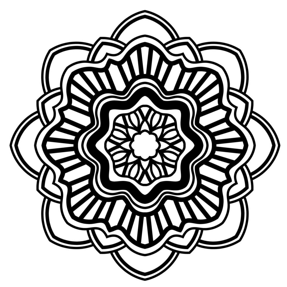 Mandala. Ornamental round doodle flower isolated on white background. Geometric circle element. vector