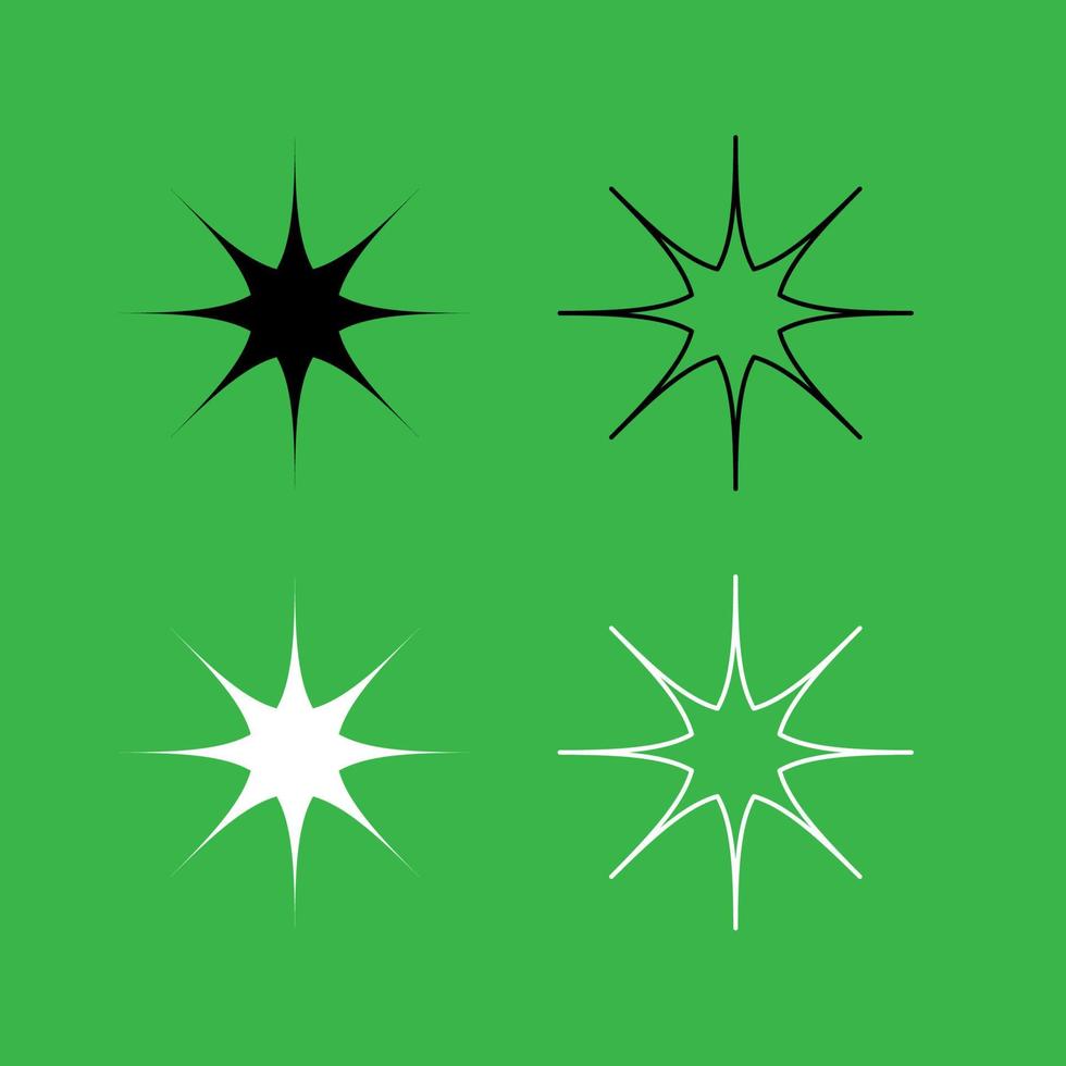 Star icon Black and white color set vector