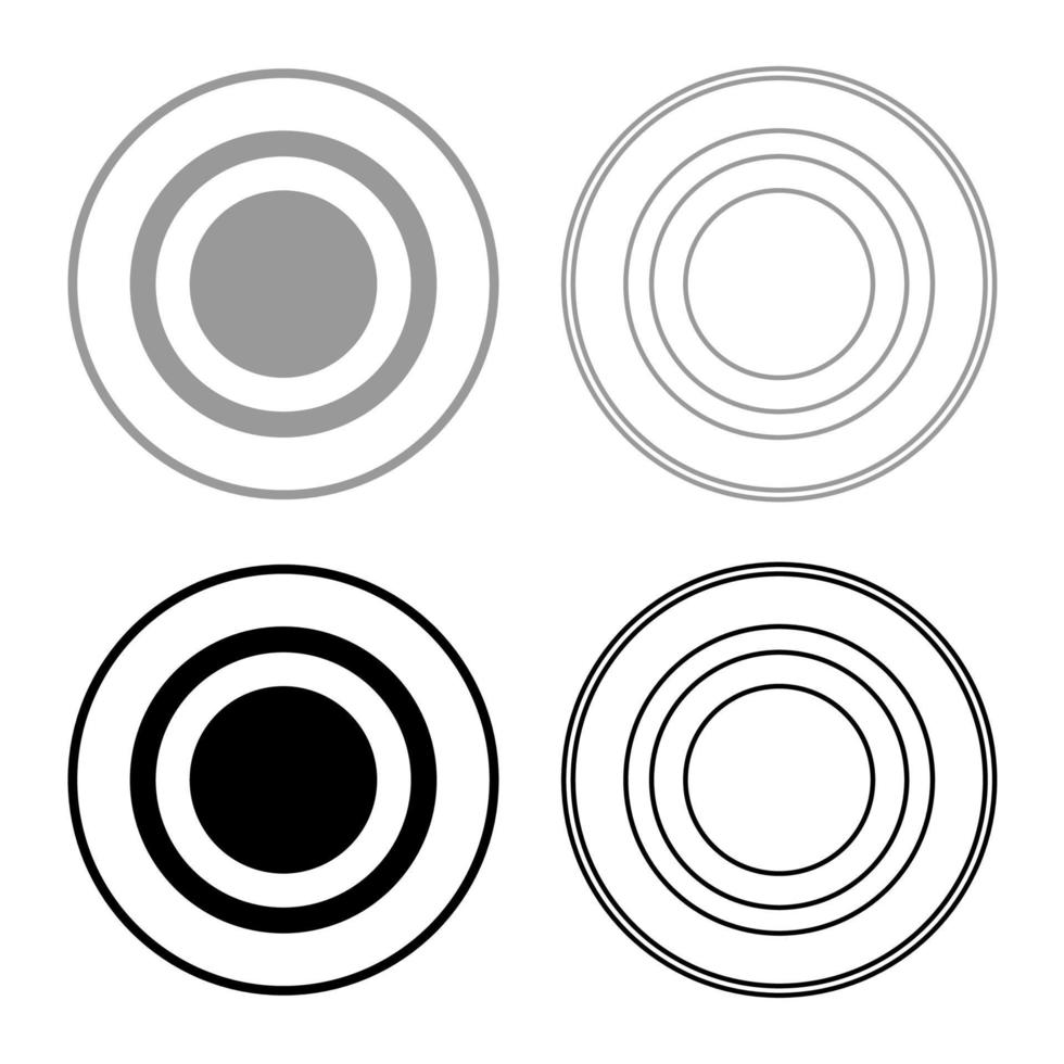 símbolo de señal de radio conectar conjunto de iconos de color negro gris vector