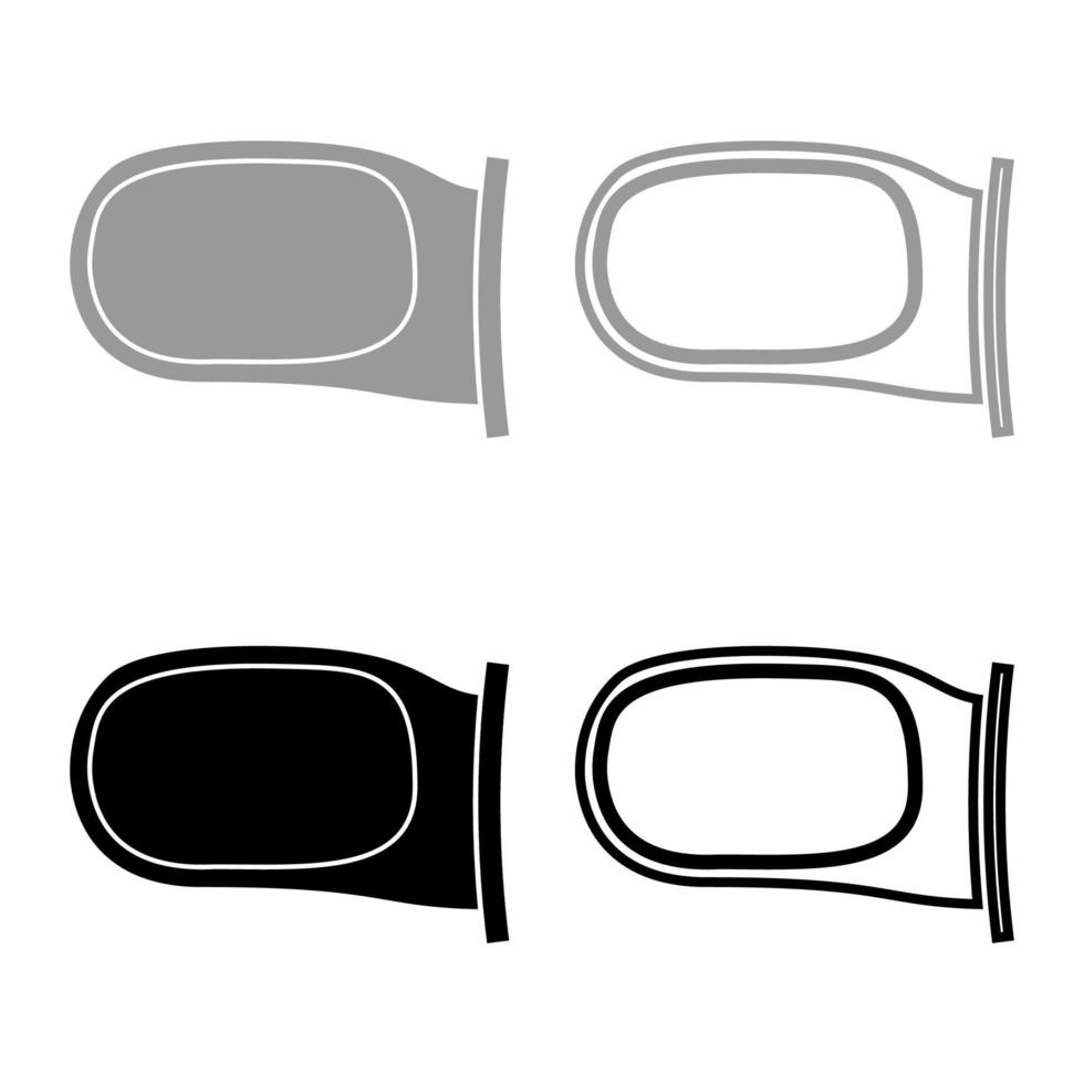 conjunto de iconos de espejo retrovisor de color negro gris vector