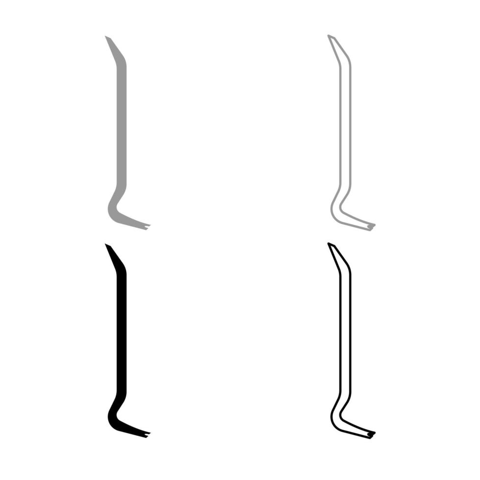Pinch bar icon outline set grey black color vector