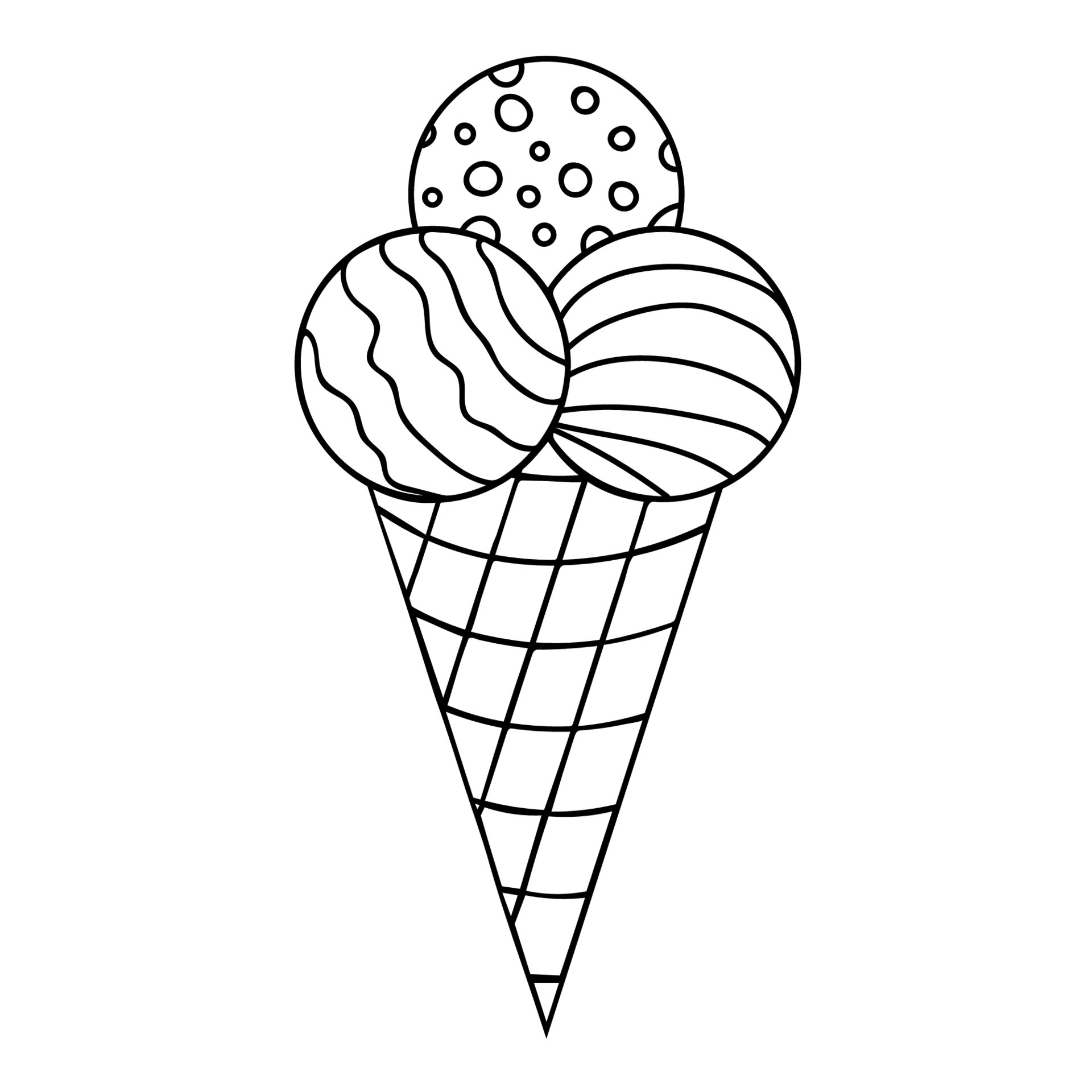 Three Balls Ice Cream Icon PNG & SVG Design For T-Shirts