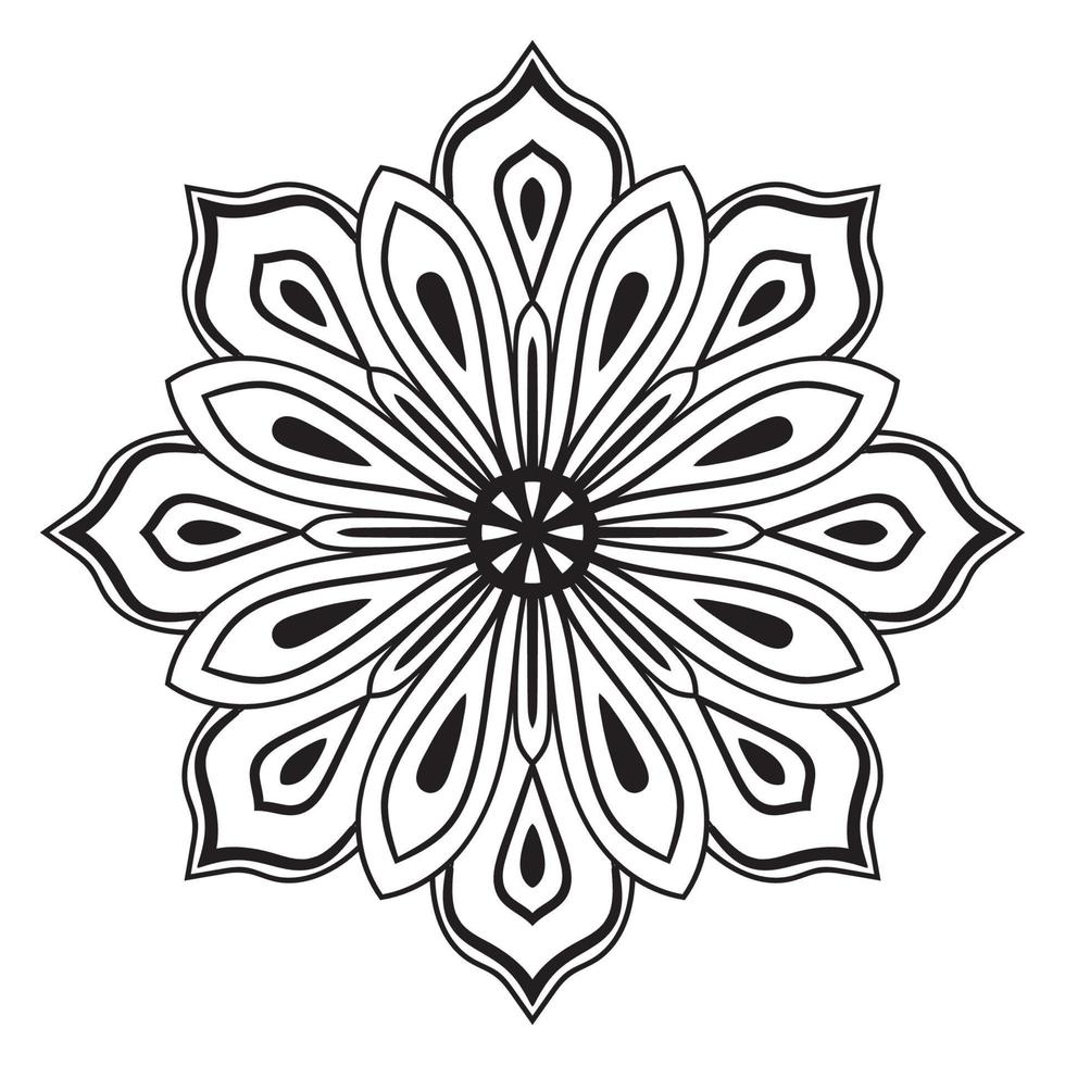 Cute Mandala. Ornamental round doodle flower isolated on white background. Geometric decorative ornament in ethnic oriental style. vector