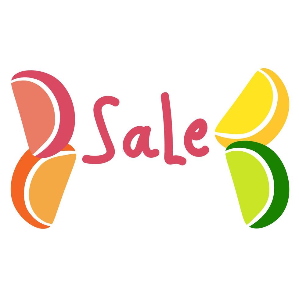 Logo of citrus slices with the word sale vector