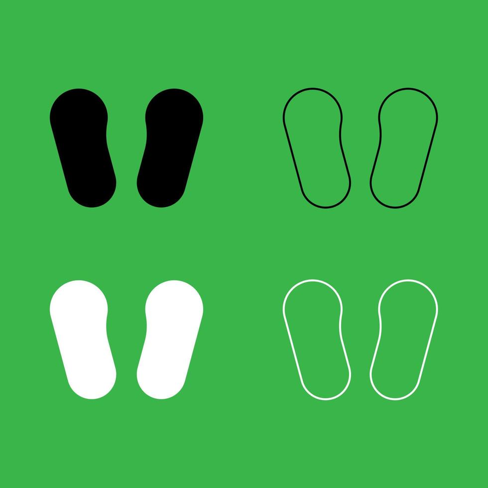 Baby footprint in footwear icon Black and white color set vector