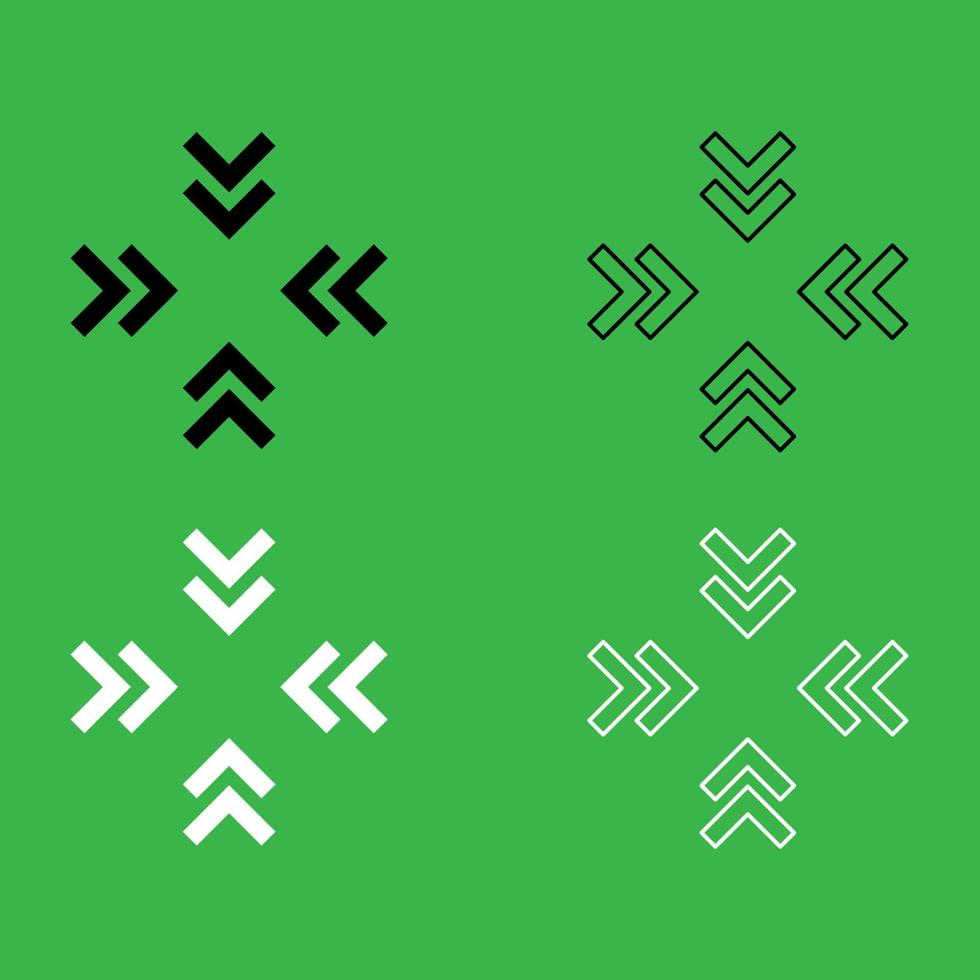 Aim or target from the arrows icon Black and white color set vector