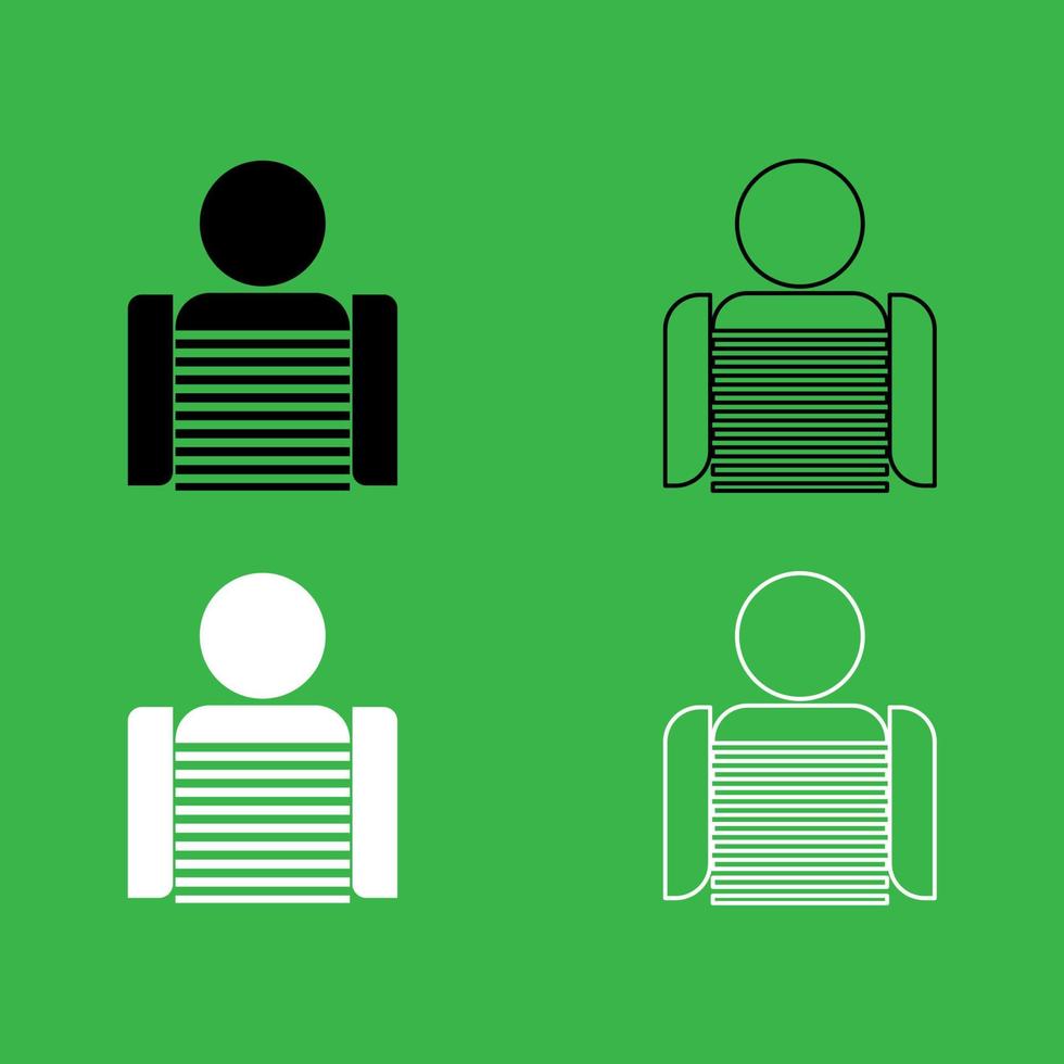 Seaman icon Black and white color set vector