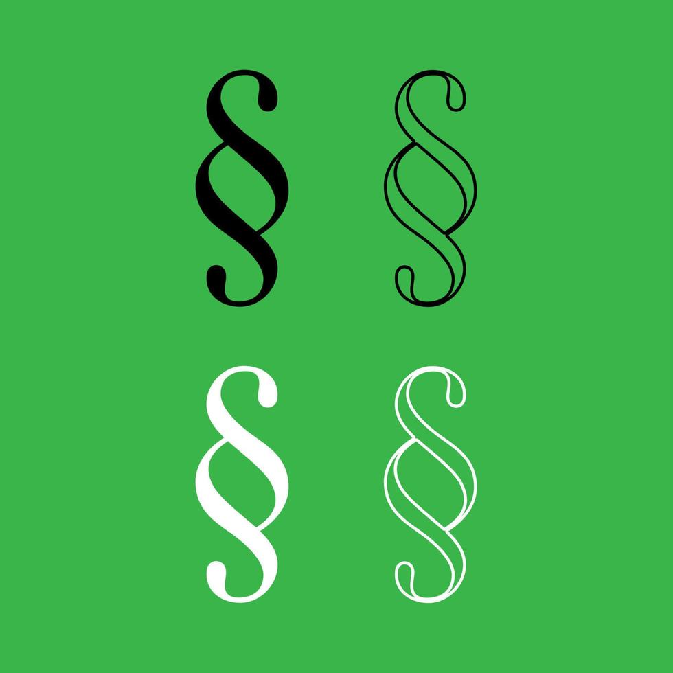 Paragraph symbol icon Black and white color set vector