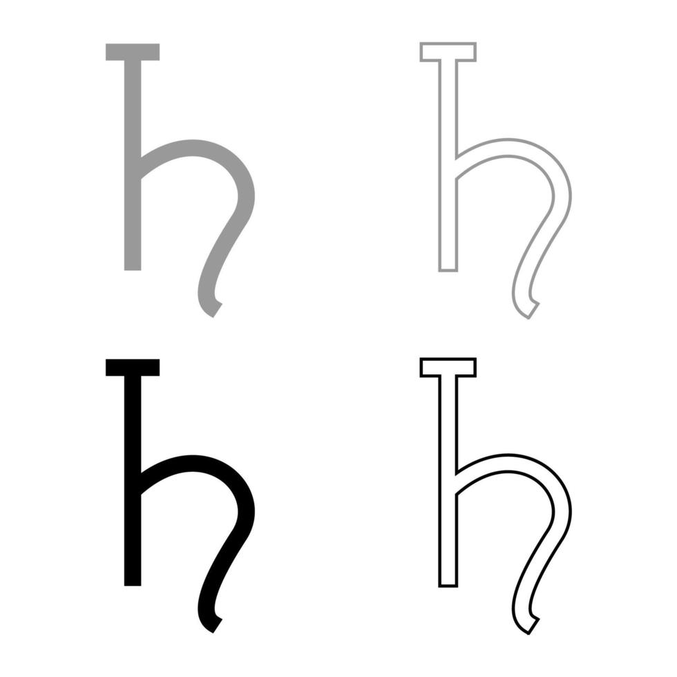 símbolo saturno conjunto de iconos gris negro color vector