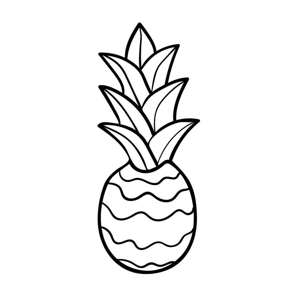 Pineapple isolated on white background. Cartoon pineapple. vector