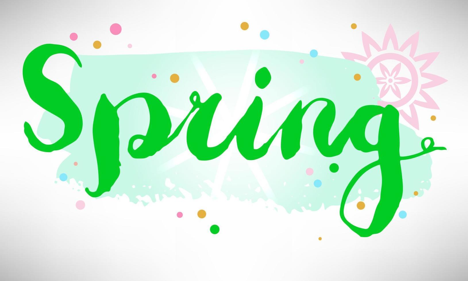 Spring card with grunge brush stroke. Ink brush line, grunge line, stripe, label, template. Dirty background, textured shape. Splatter. Distressed brush. vector