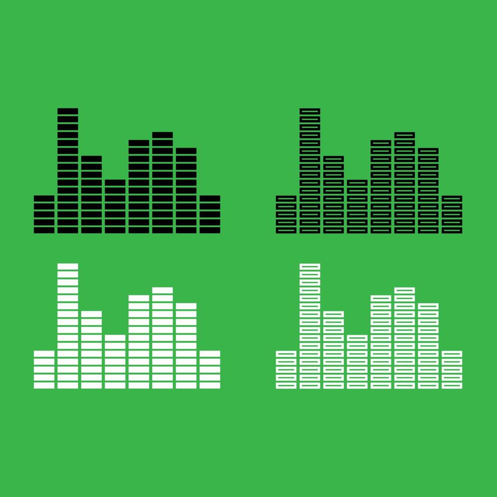 Music equalizer icon Black and white color set vector