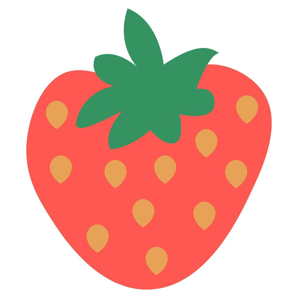 Cartoon Strawberry isolated on white background. vector