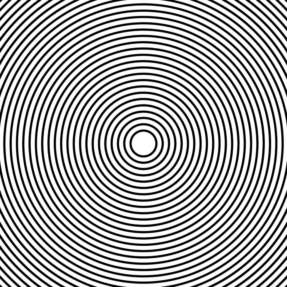 Concentric linear circles, neutral round element. Halftone outline element isolated on white background. vector