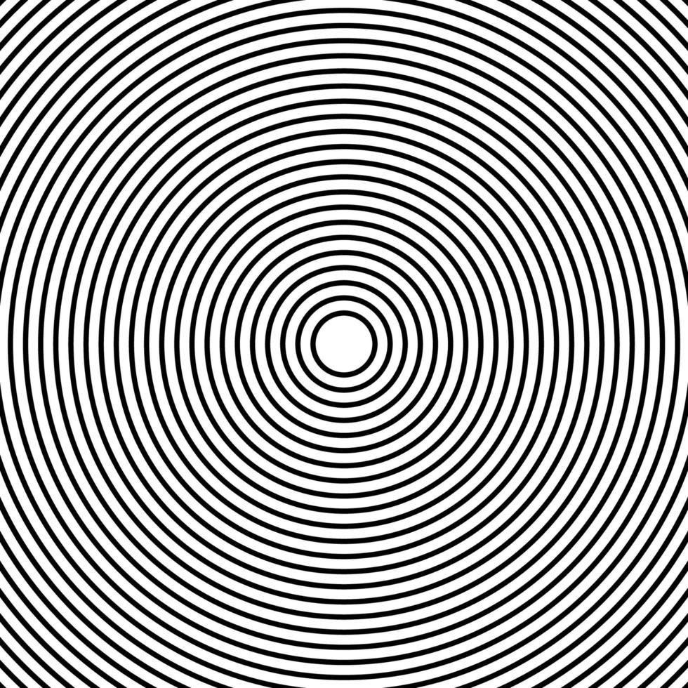 Concentric linear circles, neutral round element. Halftone outline element isolated on white background. vector