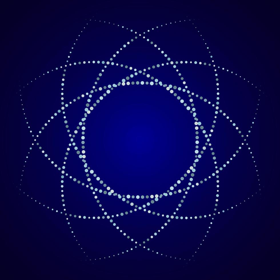 Dotted, dots, speckles abstract round frame, star, circle. Spiral, swirl, twirl element. Circular and radial lines volute, helix. Segmented circle with rotation. Radiating arc lines. Cochlear, vortex vector