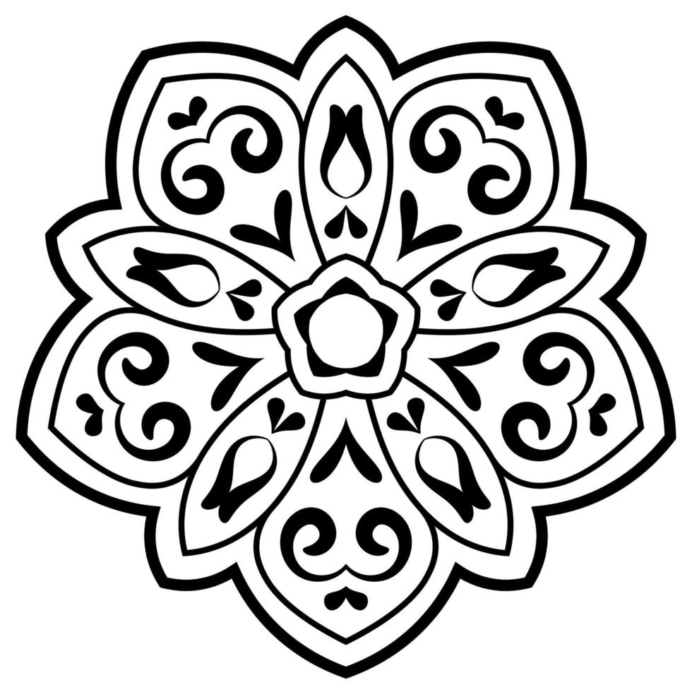 Mandala. Ornamental round doodle flower isolated on white background. Geometric circle element. vector