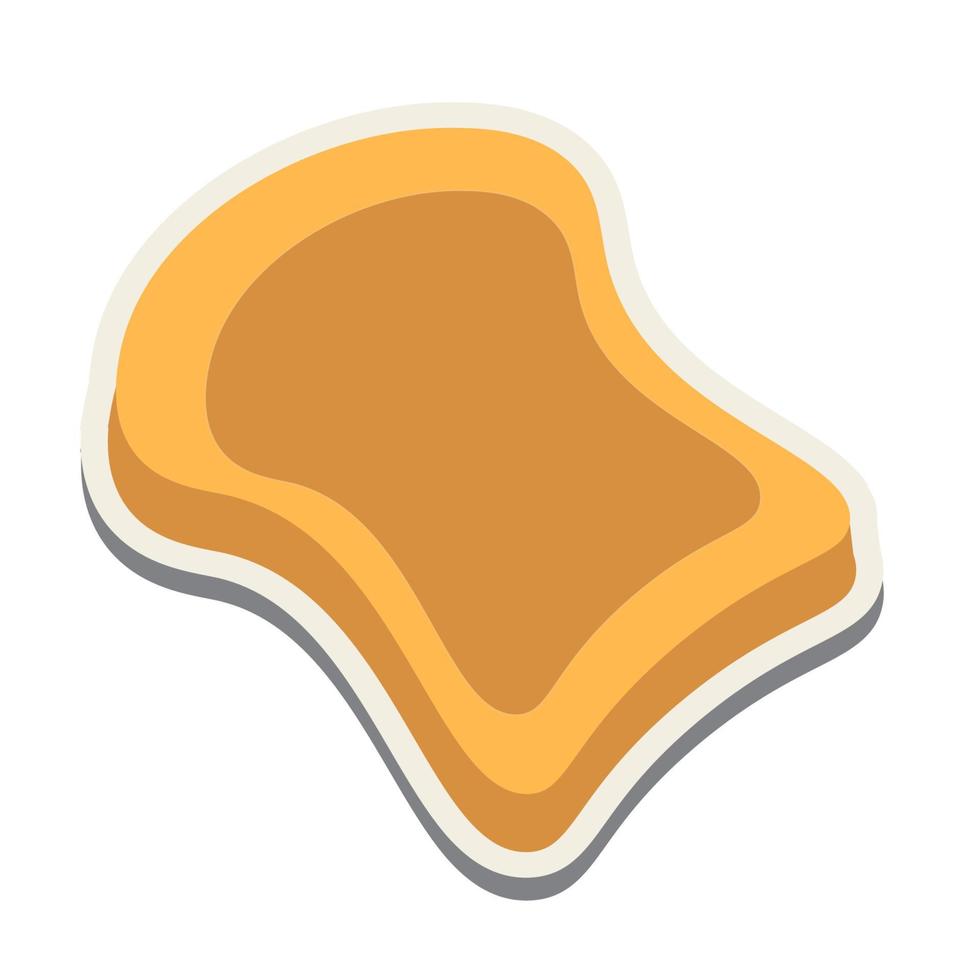 Toasted bread isolated on white background. Sticker. vector