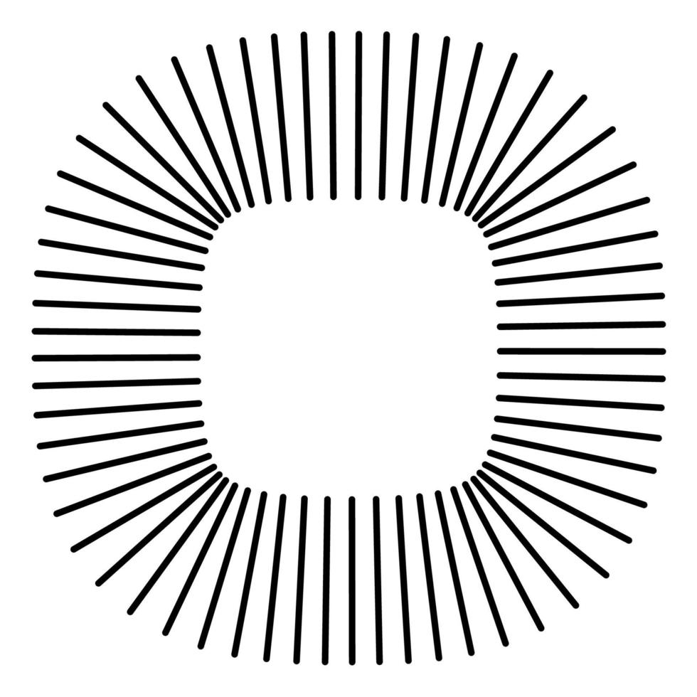 Star, round element, halftone rays isolated on white background. Black logo. Geometric shape. vector
