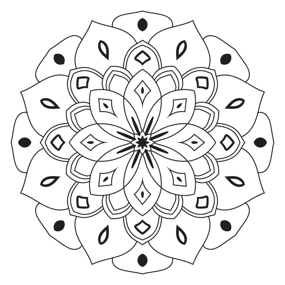 Cute Mandala. Ornamental round doodle flower isolated on white background. Geometric decorative ornament in ethnic oriental style. vector