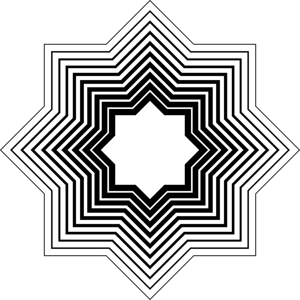 Abstract black halftone element, linear star isolated on white background. Geometric element. vector