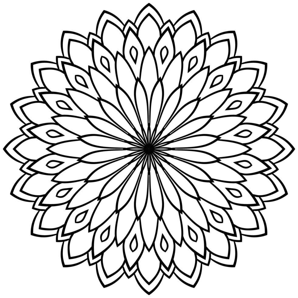 Outline Mandala. Ornamental round doodle flower isolated on white background. Geometric circle element. vector