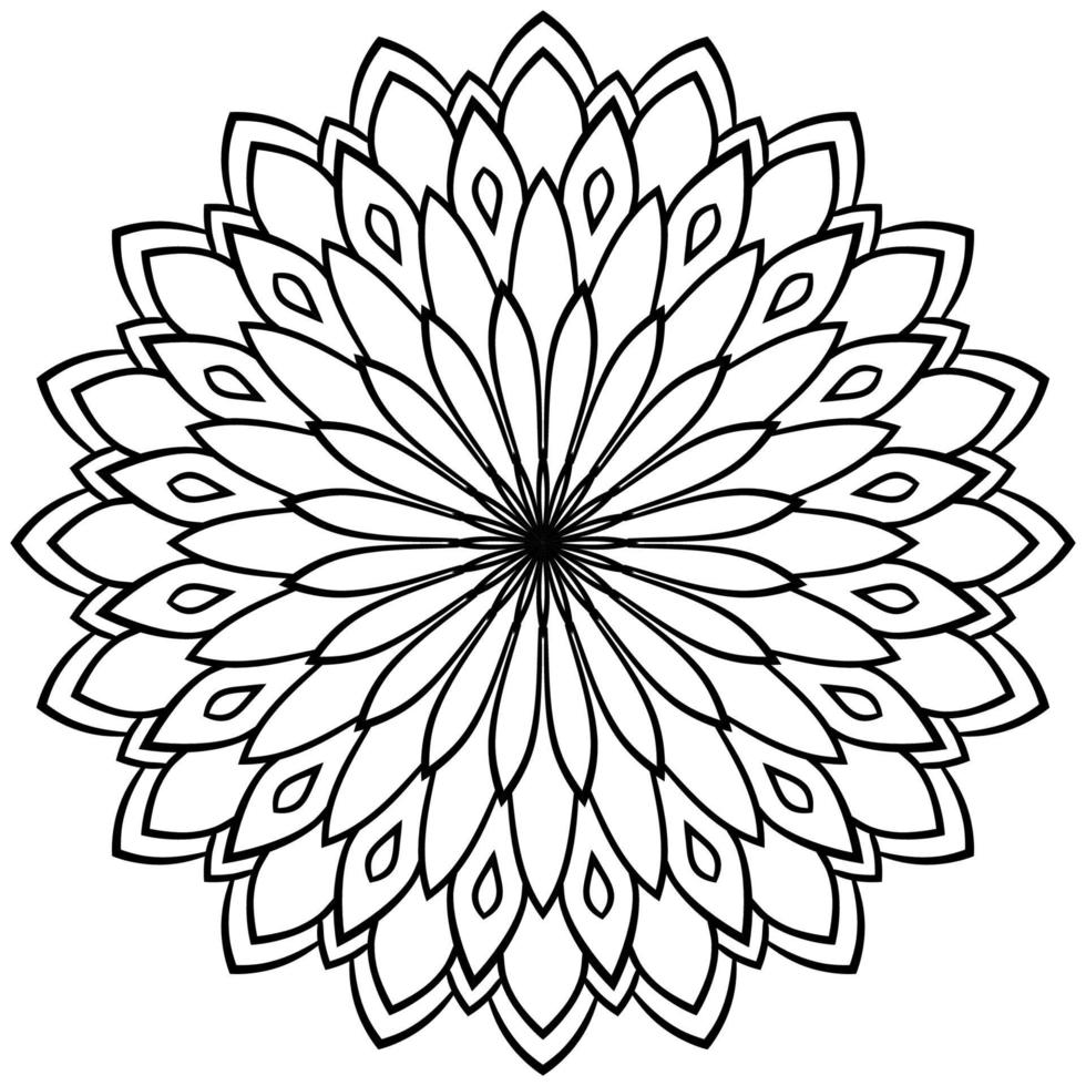 Outline Mandala. Ornamental round doodle flower isolated on white background. Geometric circle element. vector