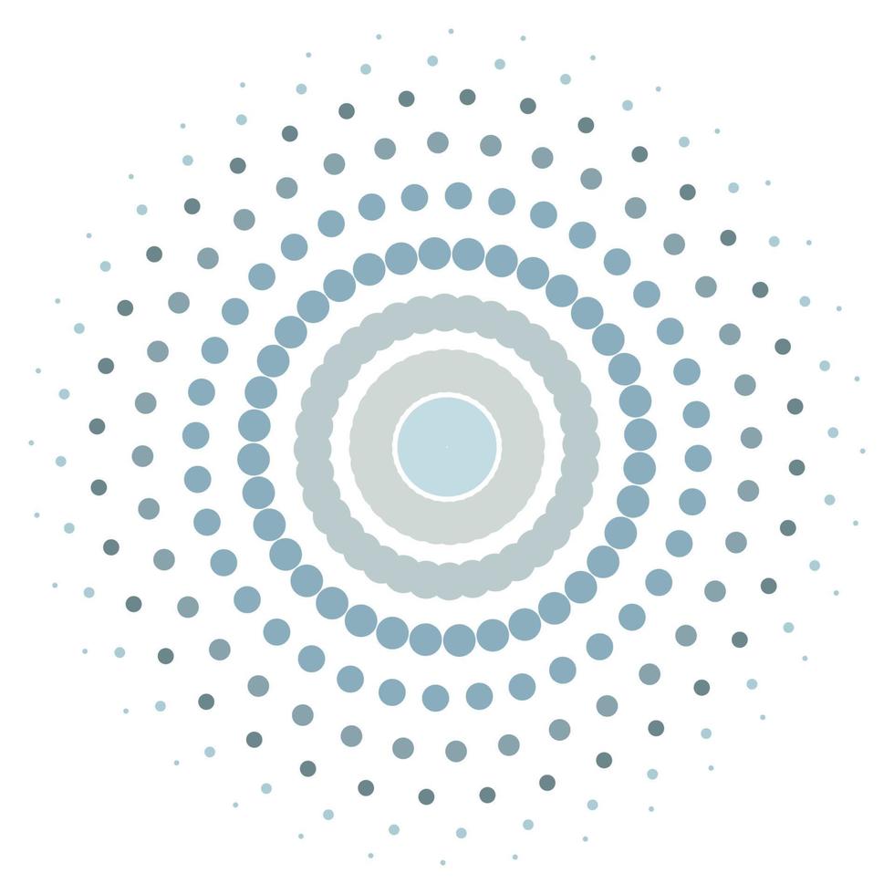 Screen printing pattern. Radiant frame. Abstract vortex. Circular pattern. Pop art round halftone frame isolated on white. Abstract whirligig, eyeball. Dotted print. vector
