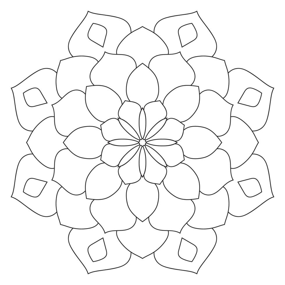 Cute Mandala. Ornamental round doodle flower isolated on white background. Geometric decorative ornament in ethnic oriental style. vector