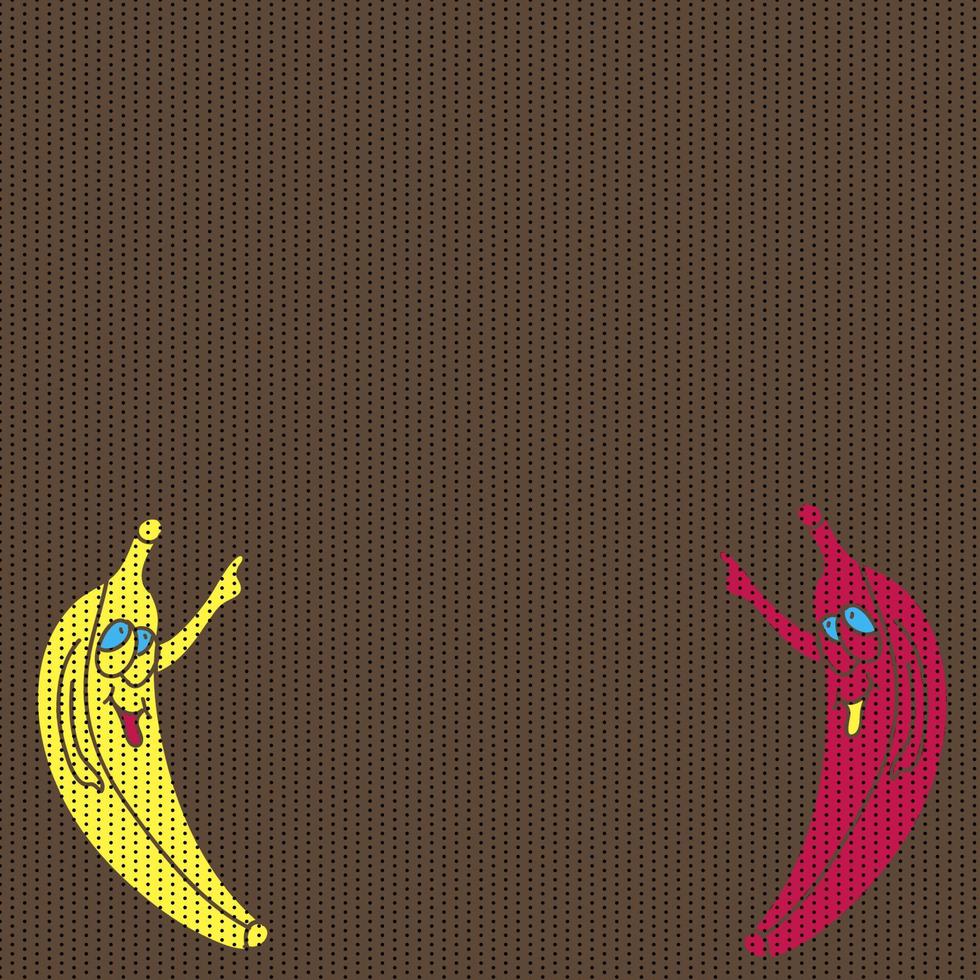 Cartoon cheerful crazy pop art banana pointer on the background vector