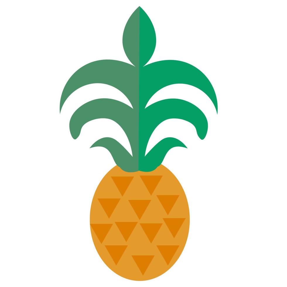 piña aislado sobre fondo blanco. piña de dibujos animados. vector