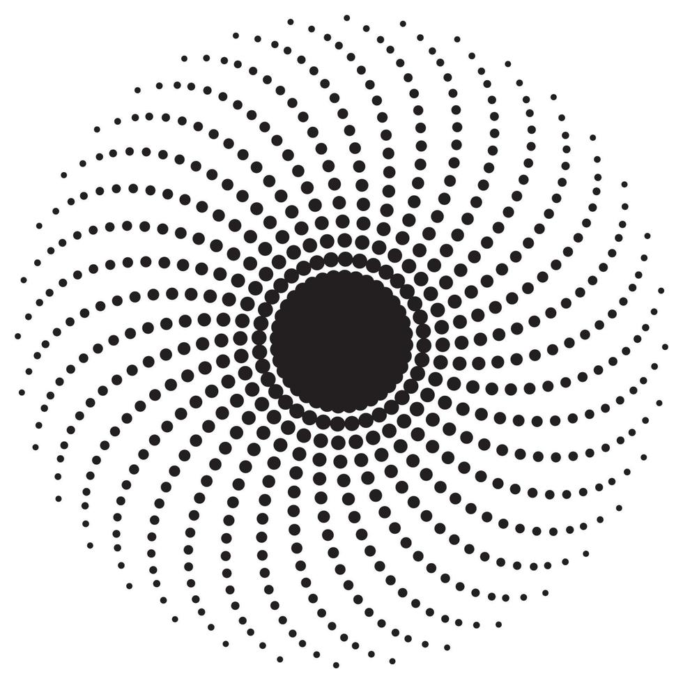 Screen printing pattern. Radiant frame. Abstract vortex. Circular pattern. Pop art round halftone frame isolated on white. Abstract whirligig, eyeball. Dotted print. vector
