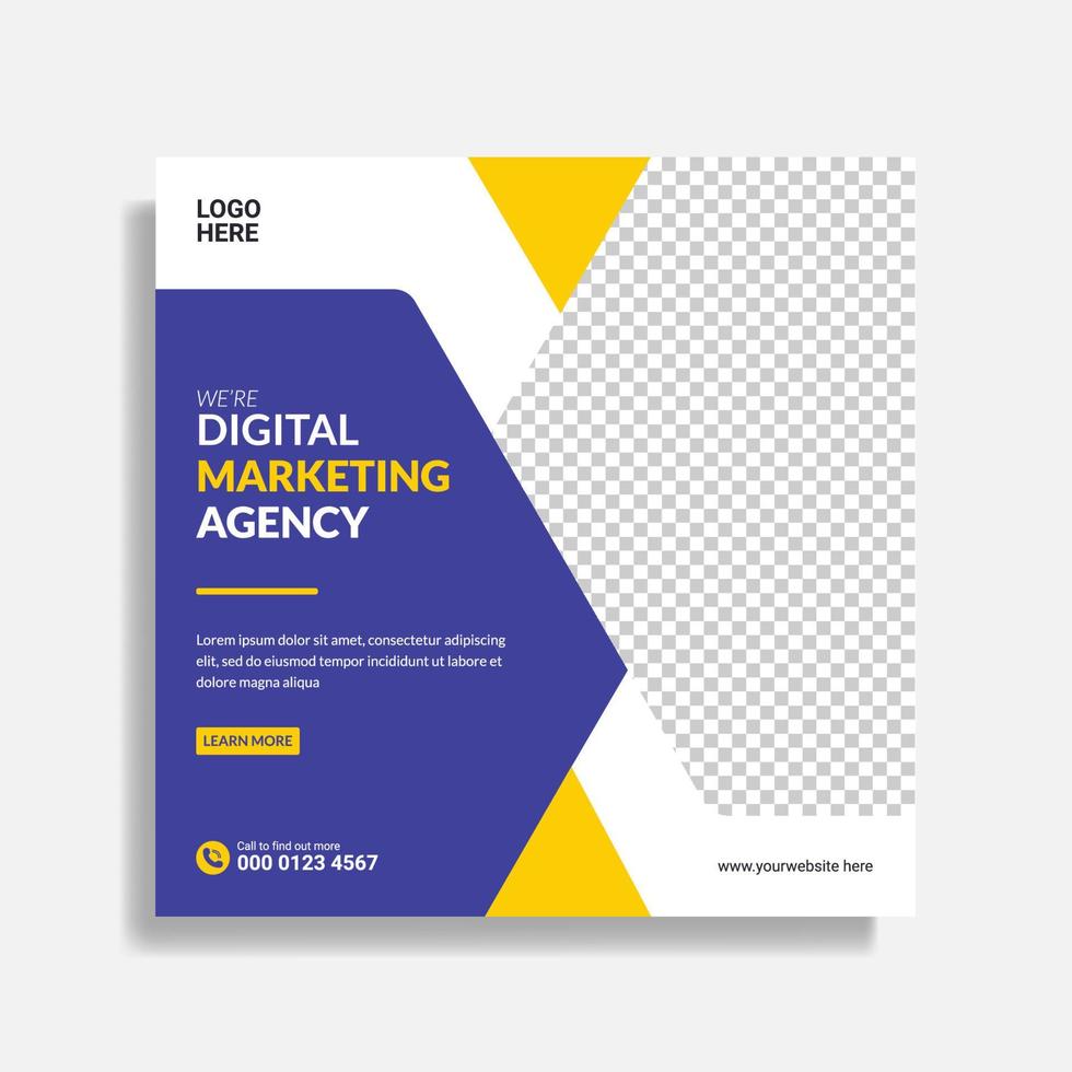 Digital marketing agency social media post banner template vector