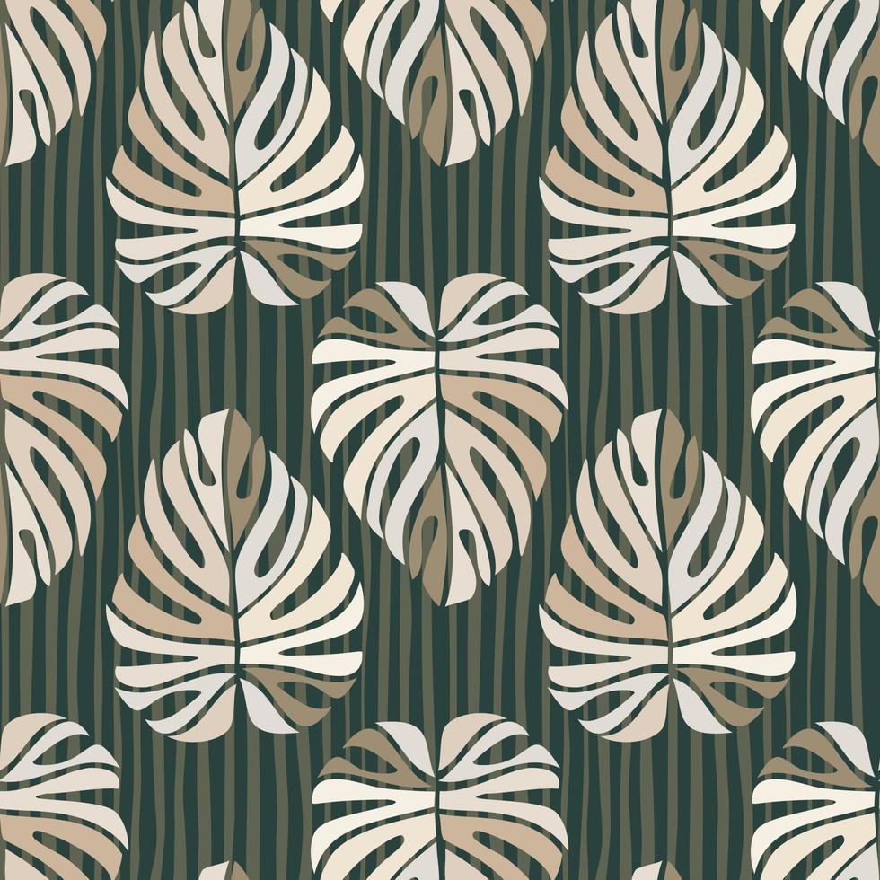 Tropical leaves seamless pattern. Monstera leaf background. vector