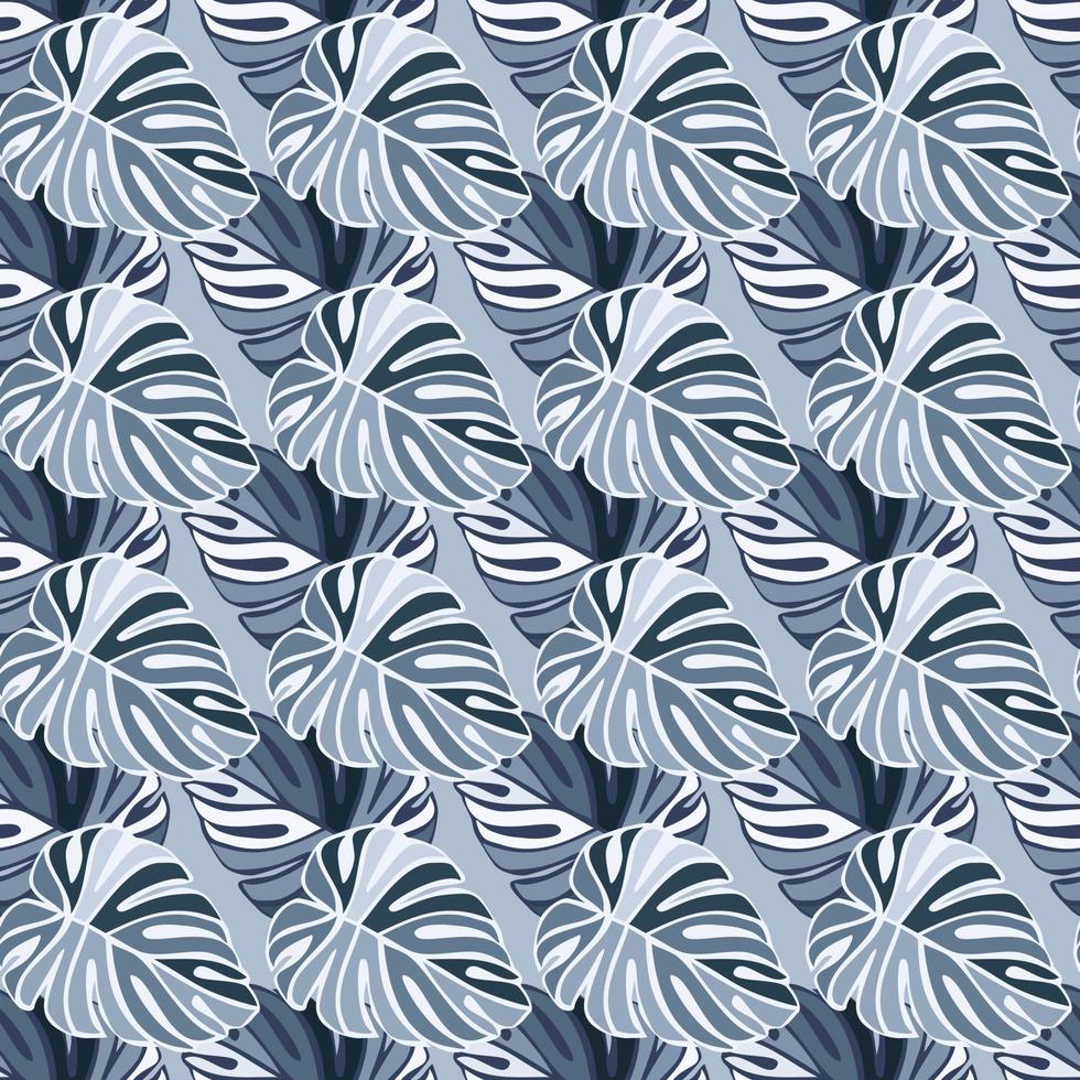 Creative bright tropical leaves seamless pattern. Monstera leaf background. vector