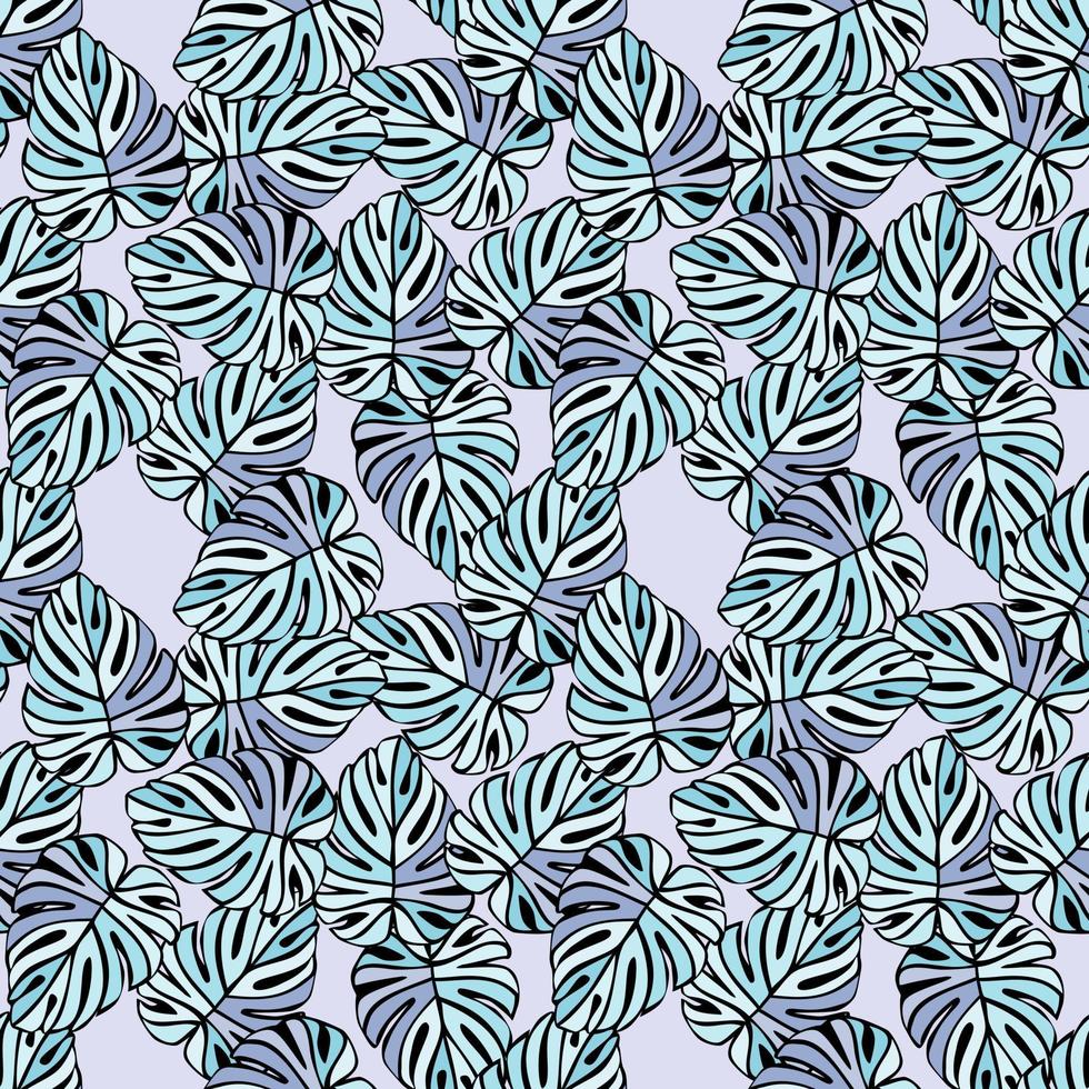 Creative bright tropical leaves seamless pattern. Monstera leaf background. vector