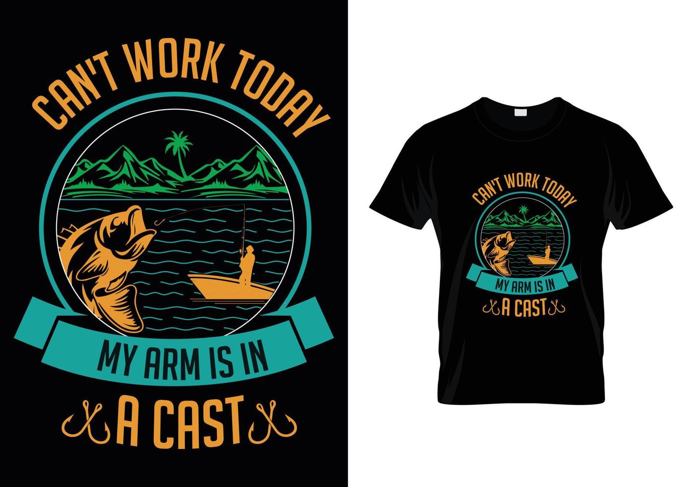 Can't work today my arm is in a cast T-shirt Design vector