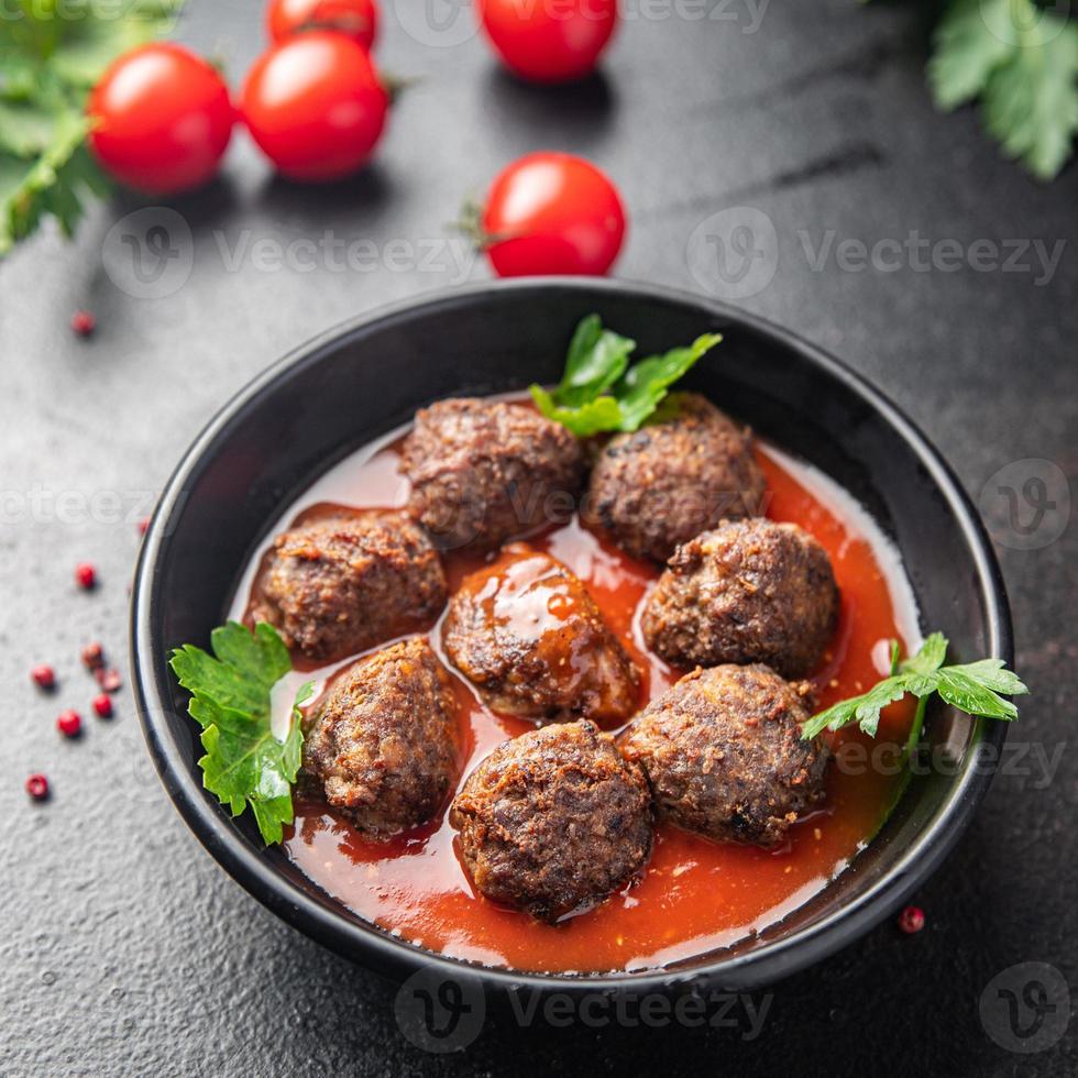 meatballs tomato sauce meat beef veal pork lamb fresh meal food diet snack photo