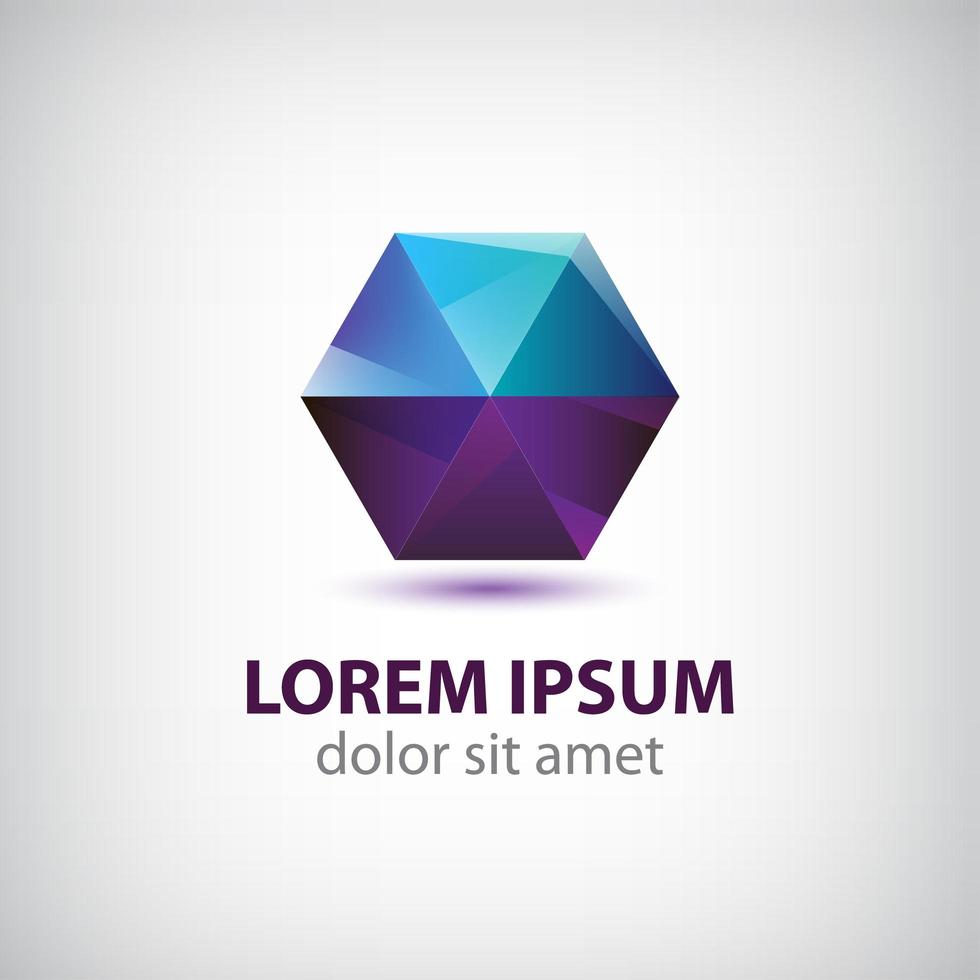 vector crystal abstract icon, logo