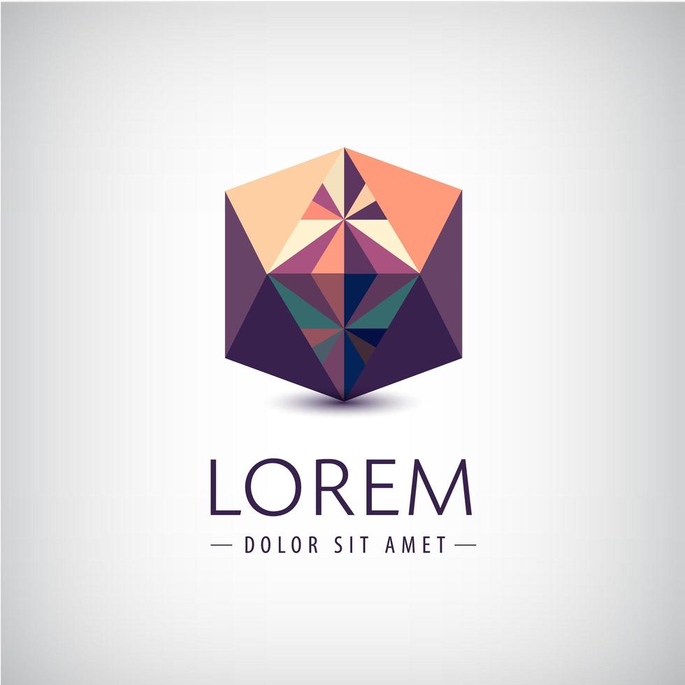 vector crystal abstract icon, logo