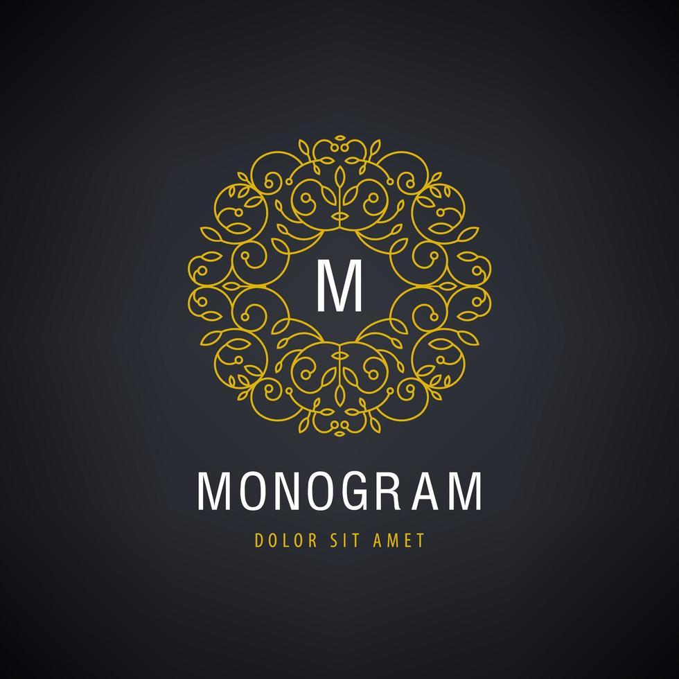 Vector Luxury monogram Vintage logo, icon. Business sign, identity for Restaurant