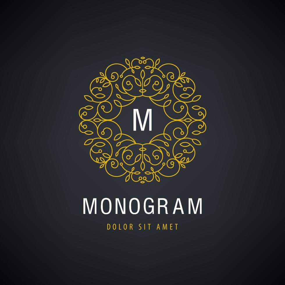 logotipo vintage de monograma de lujo vectorial, icono. rótulo comercial, identidad para restaurante vector