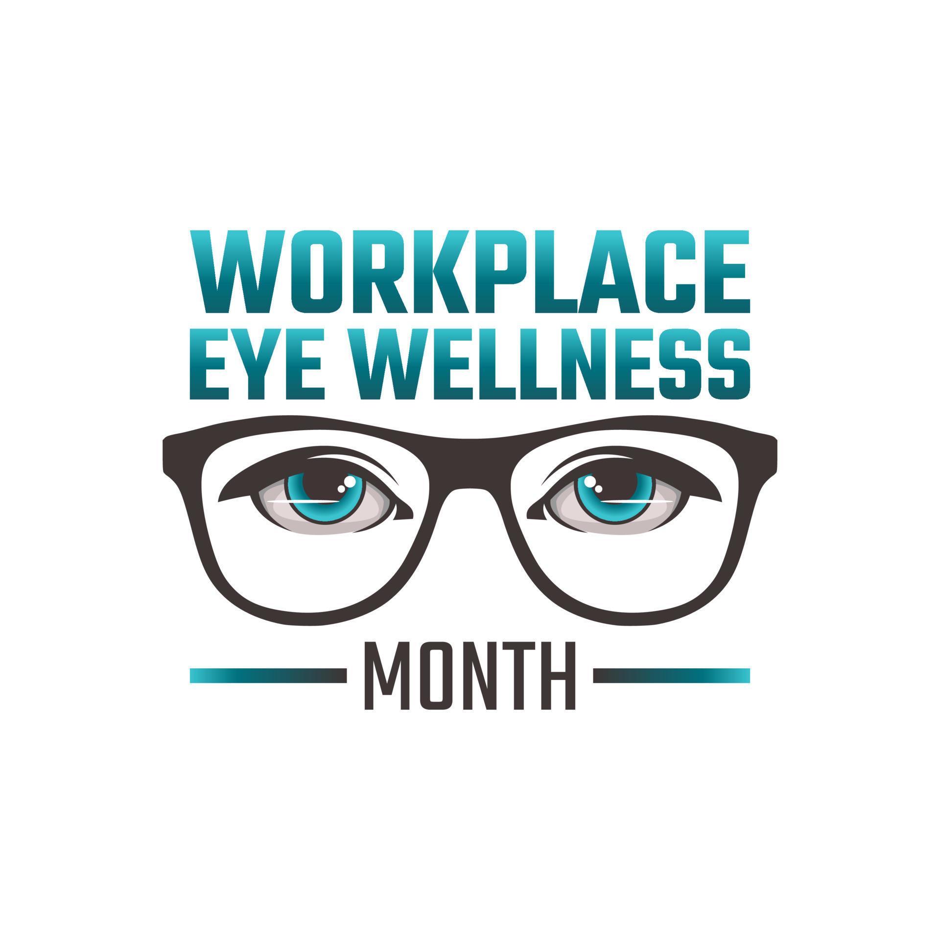 vector graphic of workplace eye wellness month good for workplace eye
