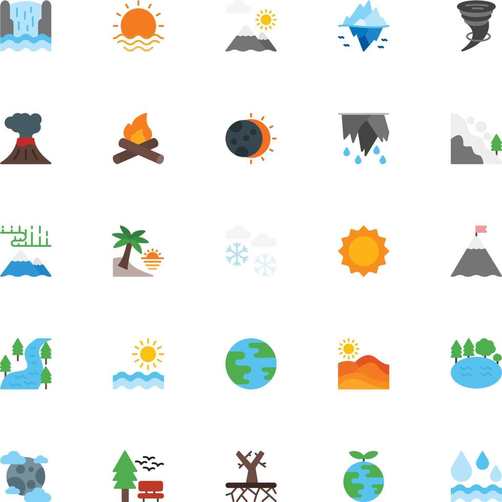 iconos de la naturaleza en estilo plano para cualquier propósito. perfecto para la presentación de la aplicación móvil del sitio web vector