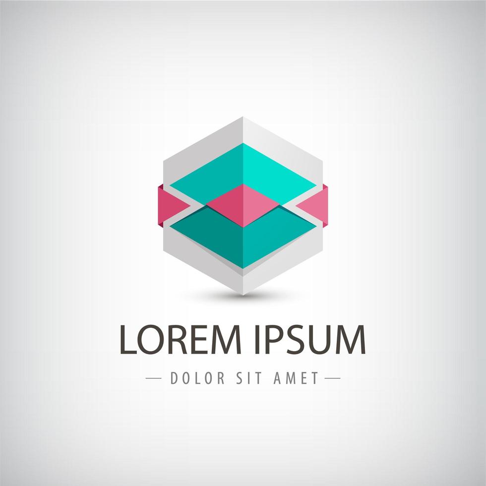 logotipo de origami 3d abstracto vectorial, icono aislado vector